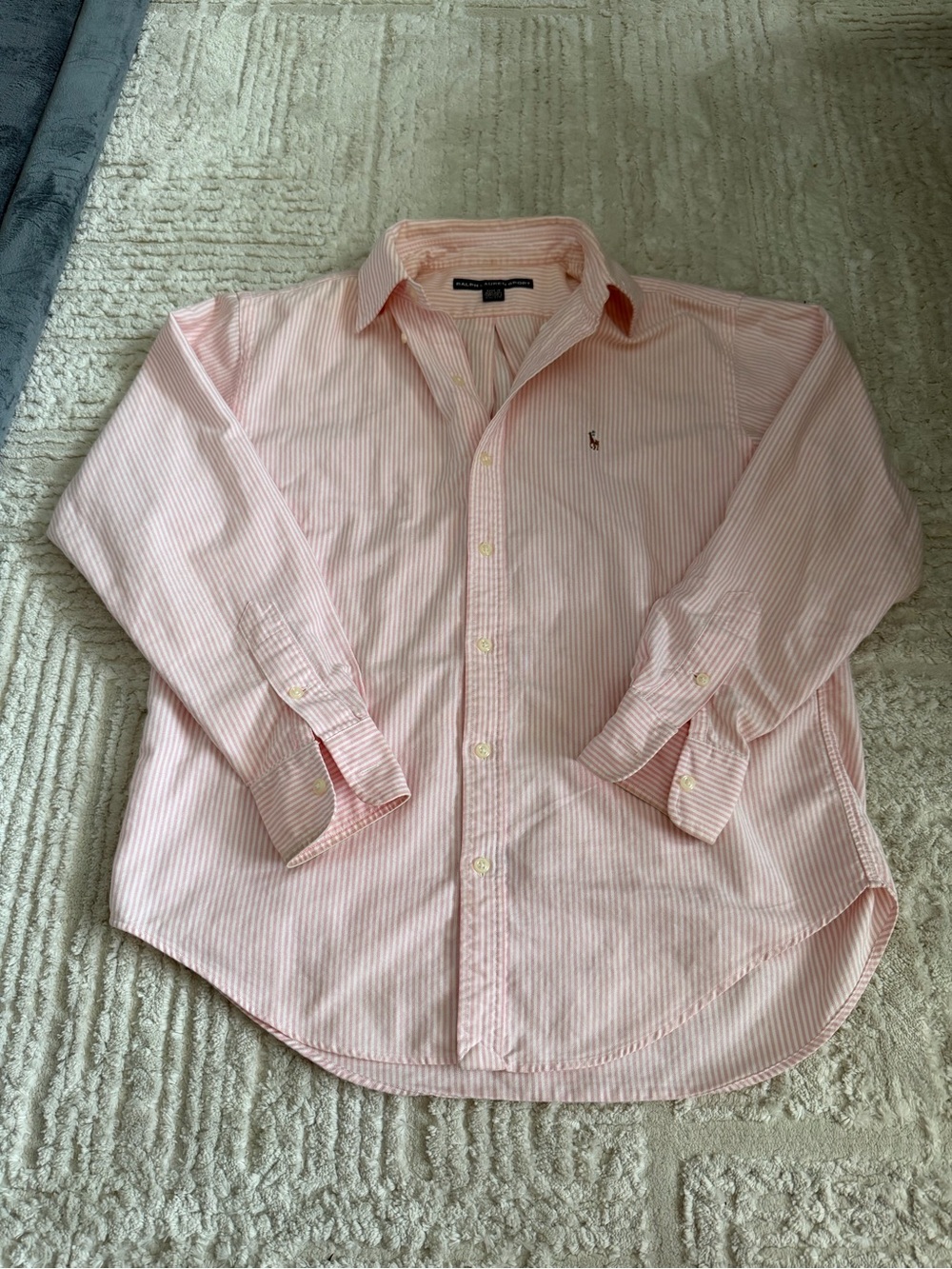 Ralph Lauren Pink Striped Cotton Button-Down Shirt Men